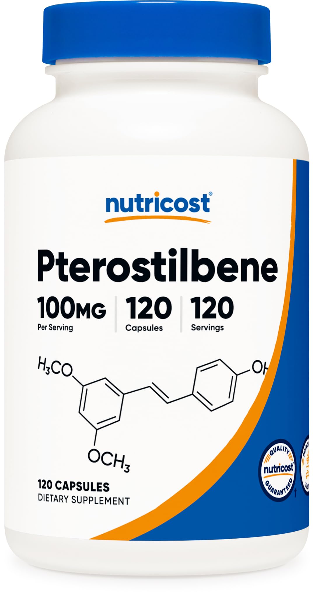 Nutricost Pterostilbene 100mg Capsule, 120 Count, Non-GMO, Gluten Free