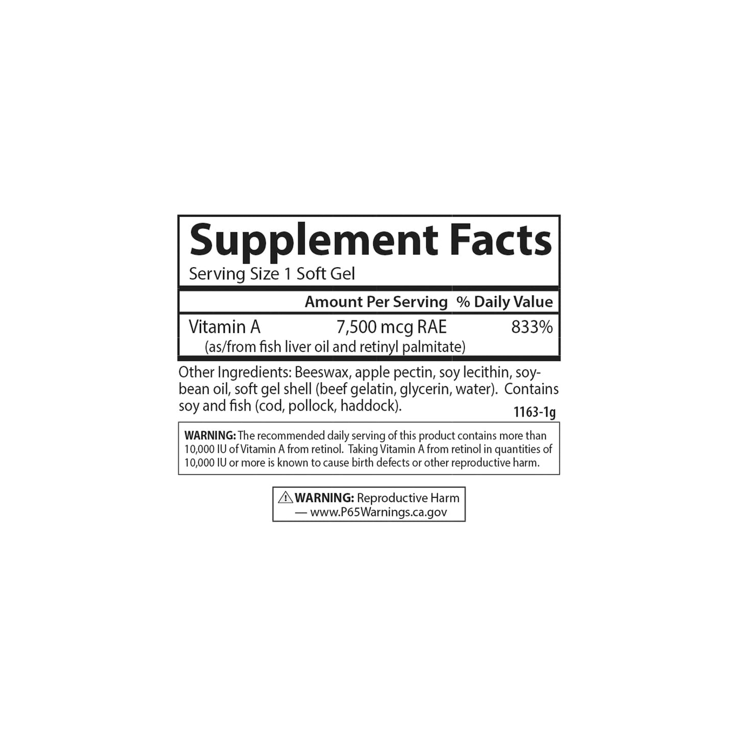 Carlson Vitamin A with Pectin Softgels 300