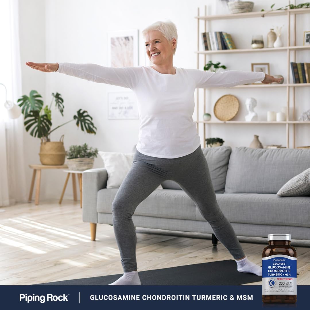Piping Rock Glucosamine Chondroitin MSM Turmeric Caplets 300