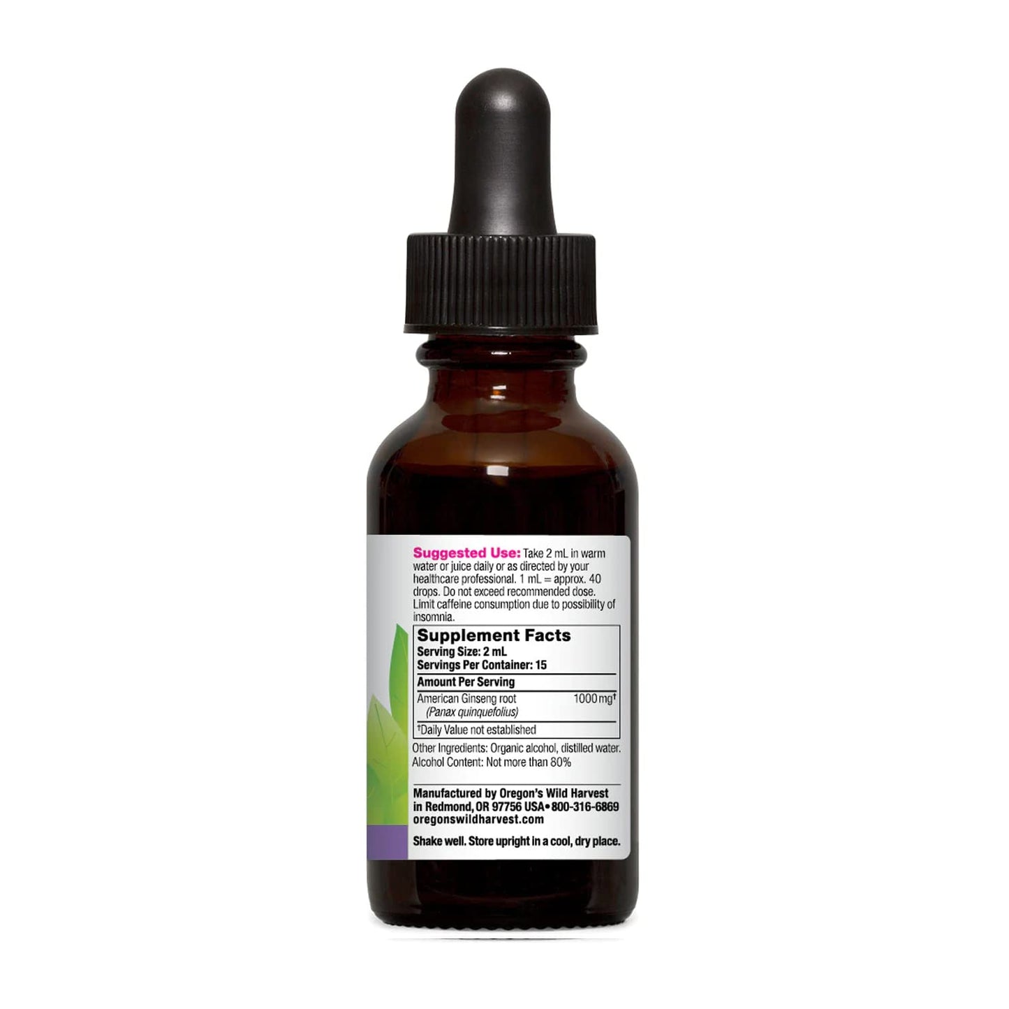 Oregon's Wild Harvest American Ginseng 1:1 Organic Herbal Supplement Capsule 1