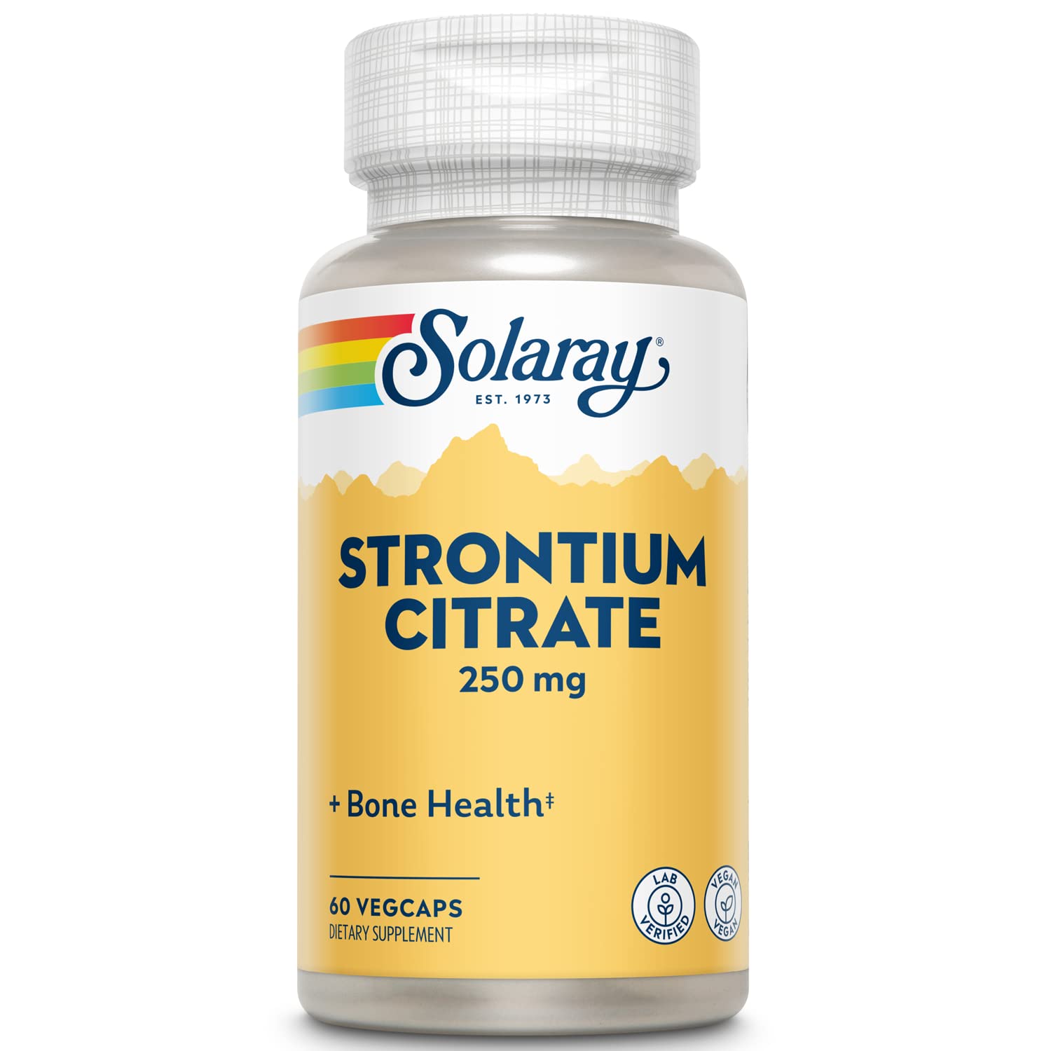Solaray Strontium Citrate 250 mg Capsules, 60 Count
