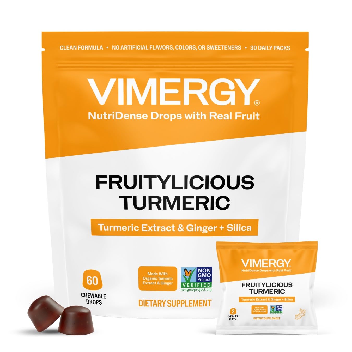Vimergy NutriDense Fruitylicious Turmeric + Ginger Chewables Gummy 60 Count