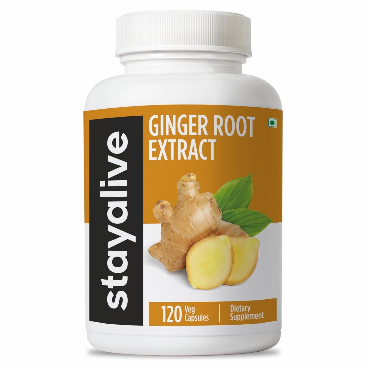 STAY ALIVE Ginger Root Capsules 1000mg 10:1 Extract Powder with 5% Gingerols, 120 Capsules
