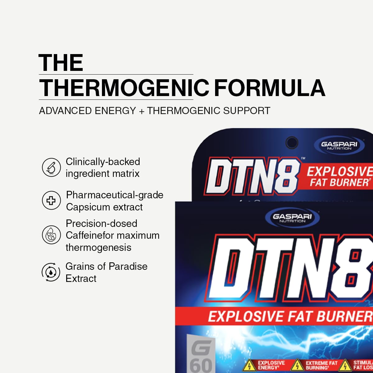 Gaspari Nutrition DTN8 Explosive Fat Burner Capsules, 60 Count