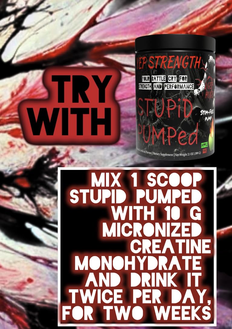 Yep Strength Get Huge Micronized Creatine Monohydrate Powder Unflavored 500 Grams / 100 Servings 17.64 oz