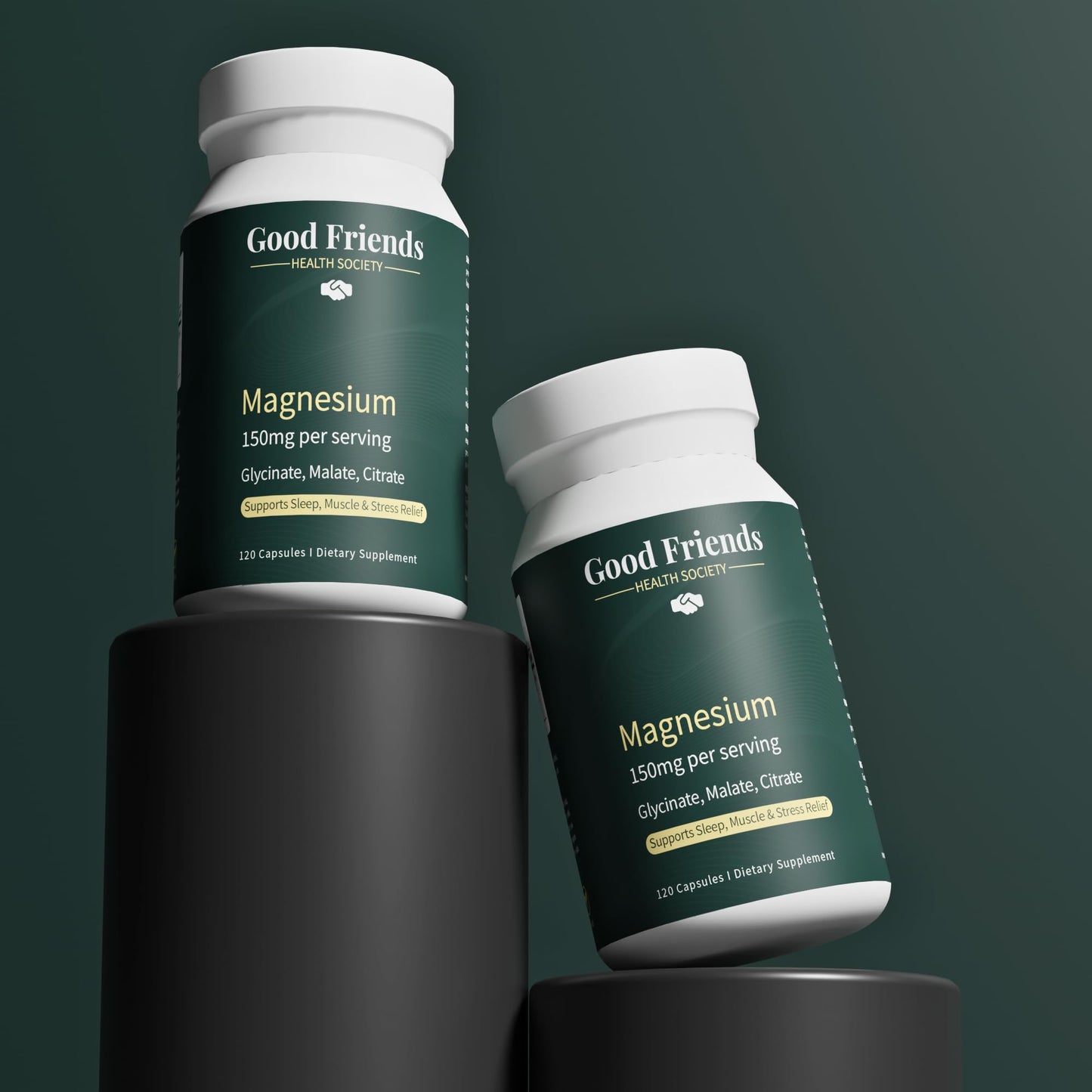 Good Friends Health Society Magnesium Glycinate, Malate, & Citrate - High Absorption Veggie Capsules, 120 Count