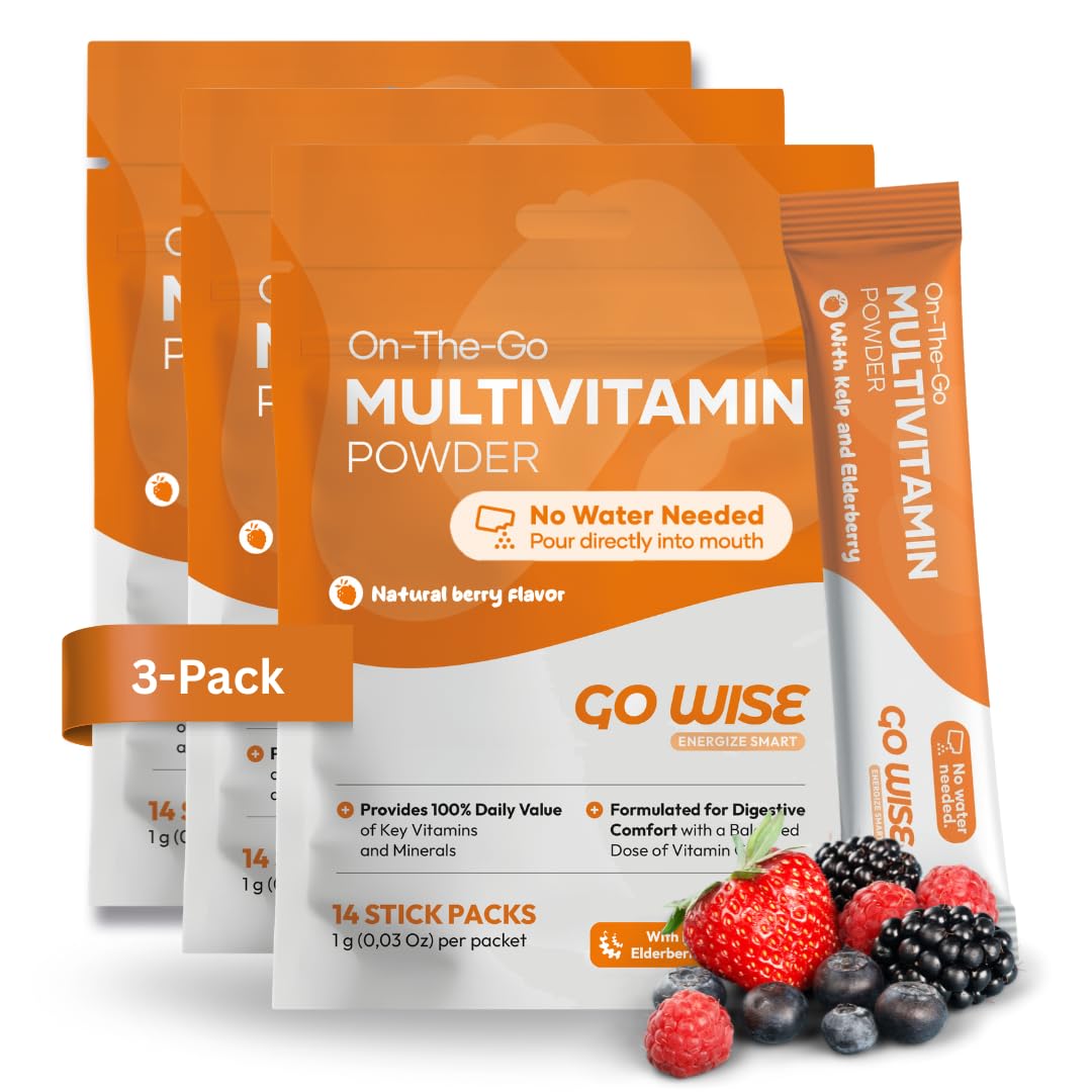 Go Wise Daily Multivitamin Powder for Women and Men, 42 Sticks