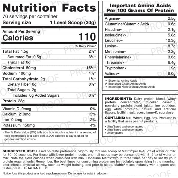 Nashua Nutrition Syntrax Matrix 5.0 Simply Vanilla Protein Powder, 80 Servings