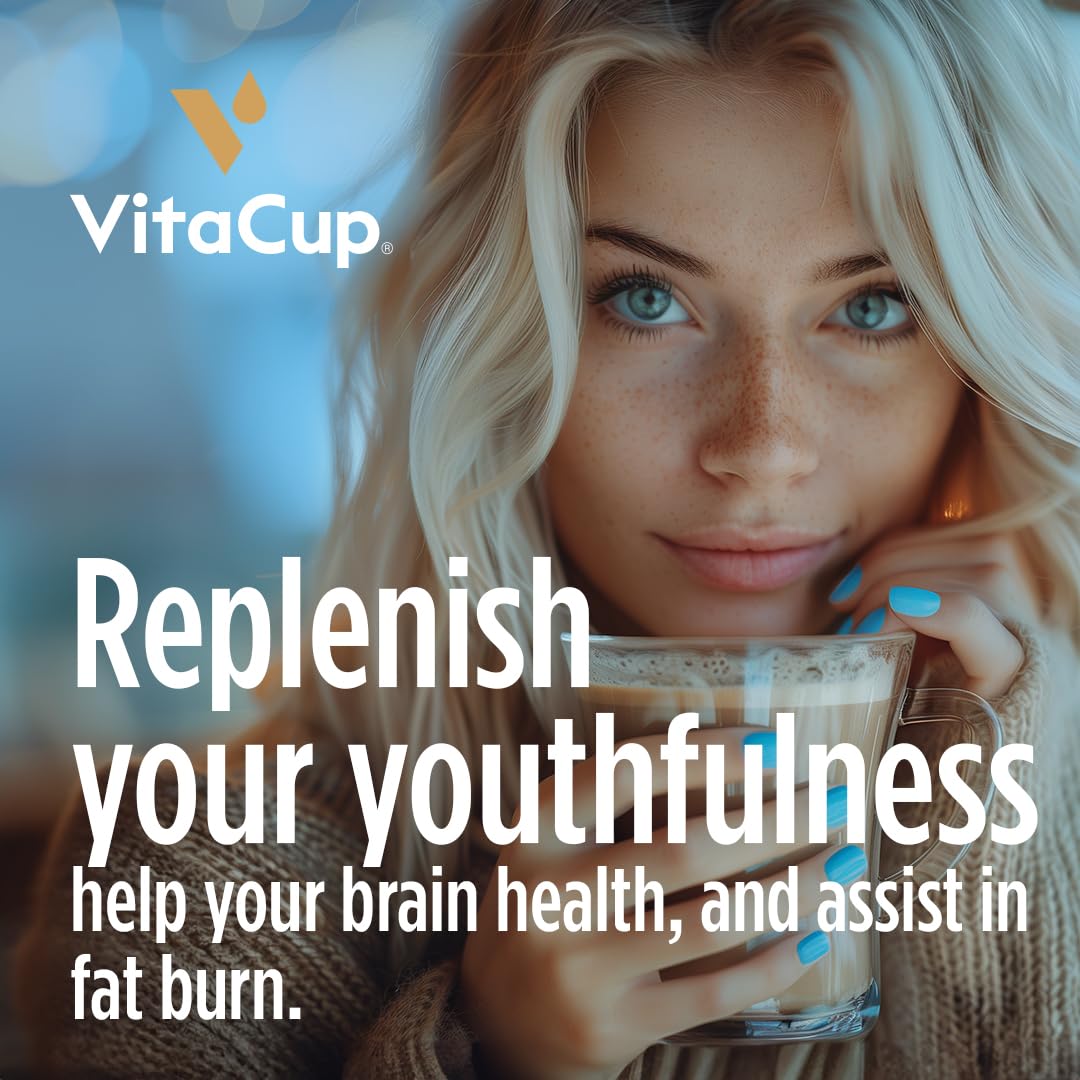 VitaCup Keto Collagen Coffee Creamer Powder Vanilla Flavor Dairy-Free, 20 Servings