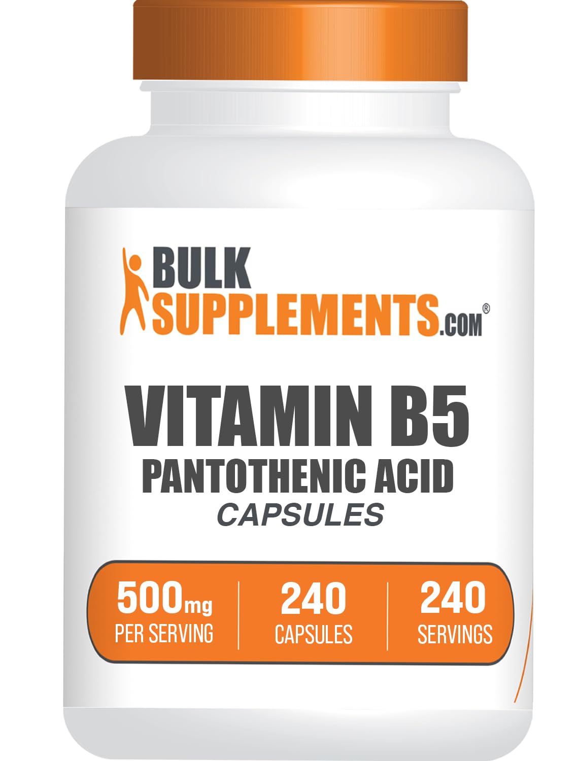 BulkSupplements Vitamin B5 (Pantothenic Acid) Capsules 240 Capsules