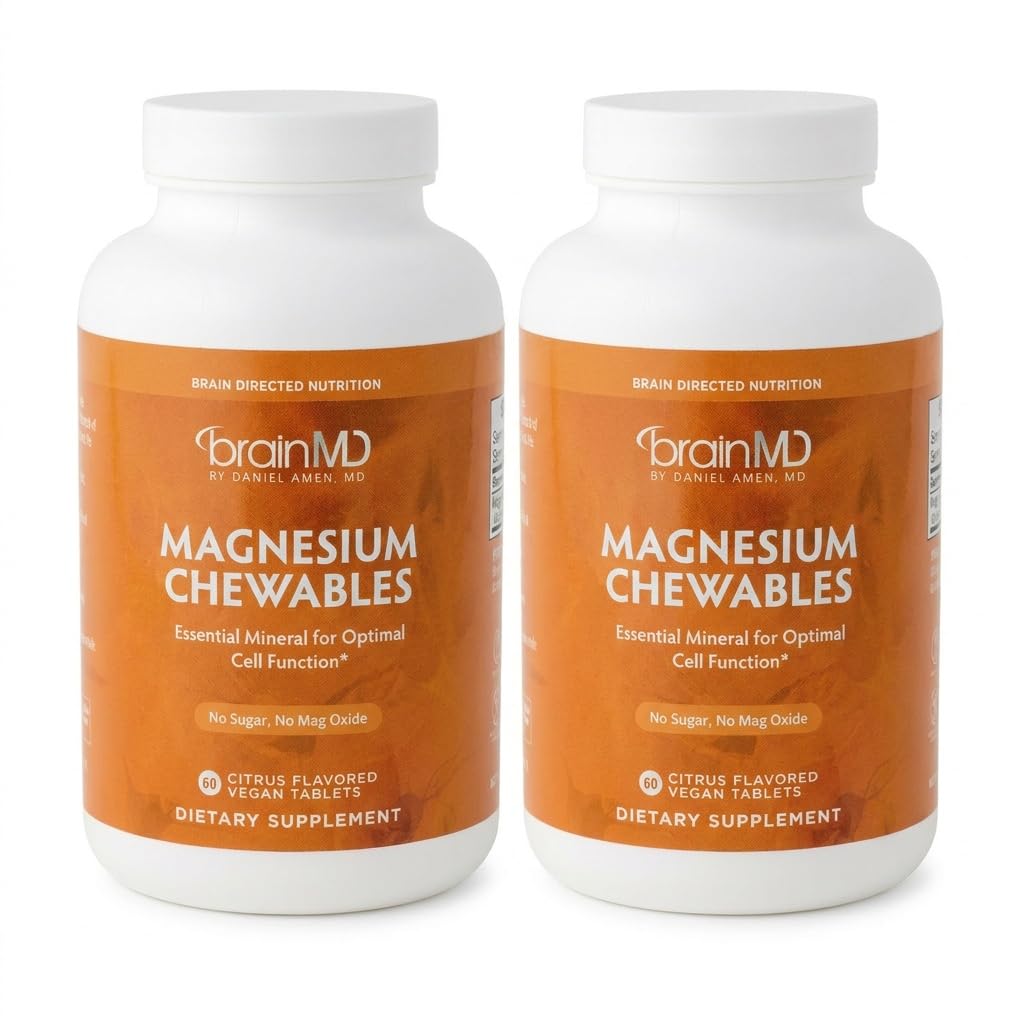 BrainMD Dr Amen Magnesium Chewables Citrus, 120 Chewable Tablets