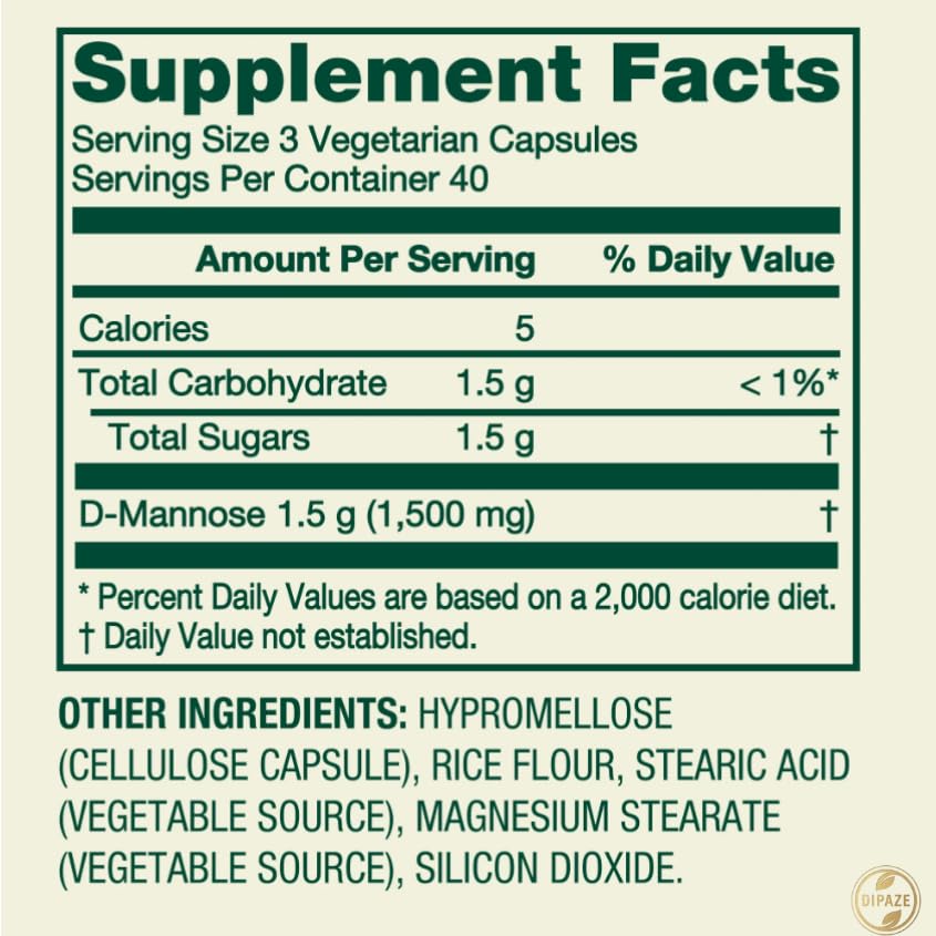 Generic D-Mannose 500 mg Dietary Supplement Capsules 120