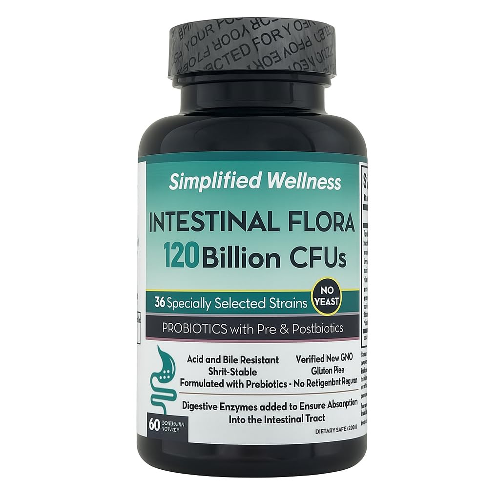 Simplified Wellness Intestinal Flora Probiotic Capsule, 60 Count