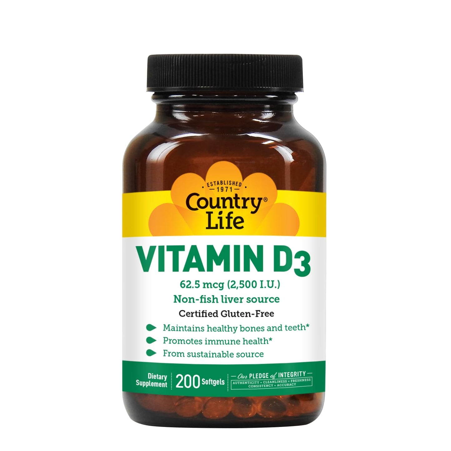 Country Life Vitamin D3 5000 IU Capsules 120 Count