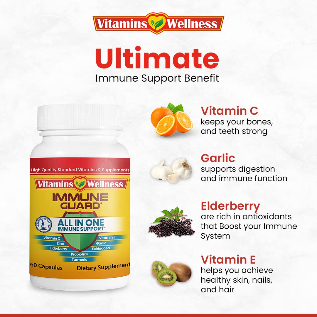 Vitamins Wellness 10 in 1 Immune Support Capsule, 60 Count
