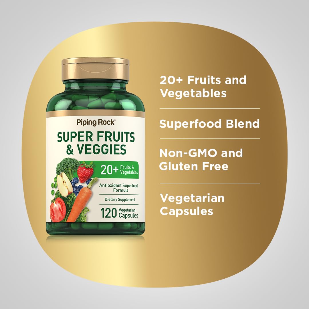 Piping Rock Fruits and Veggies Supplement Capsules 120 Count