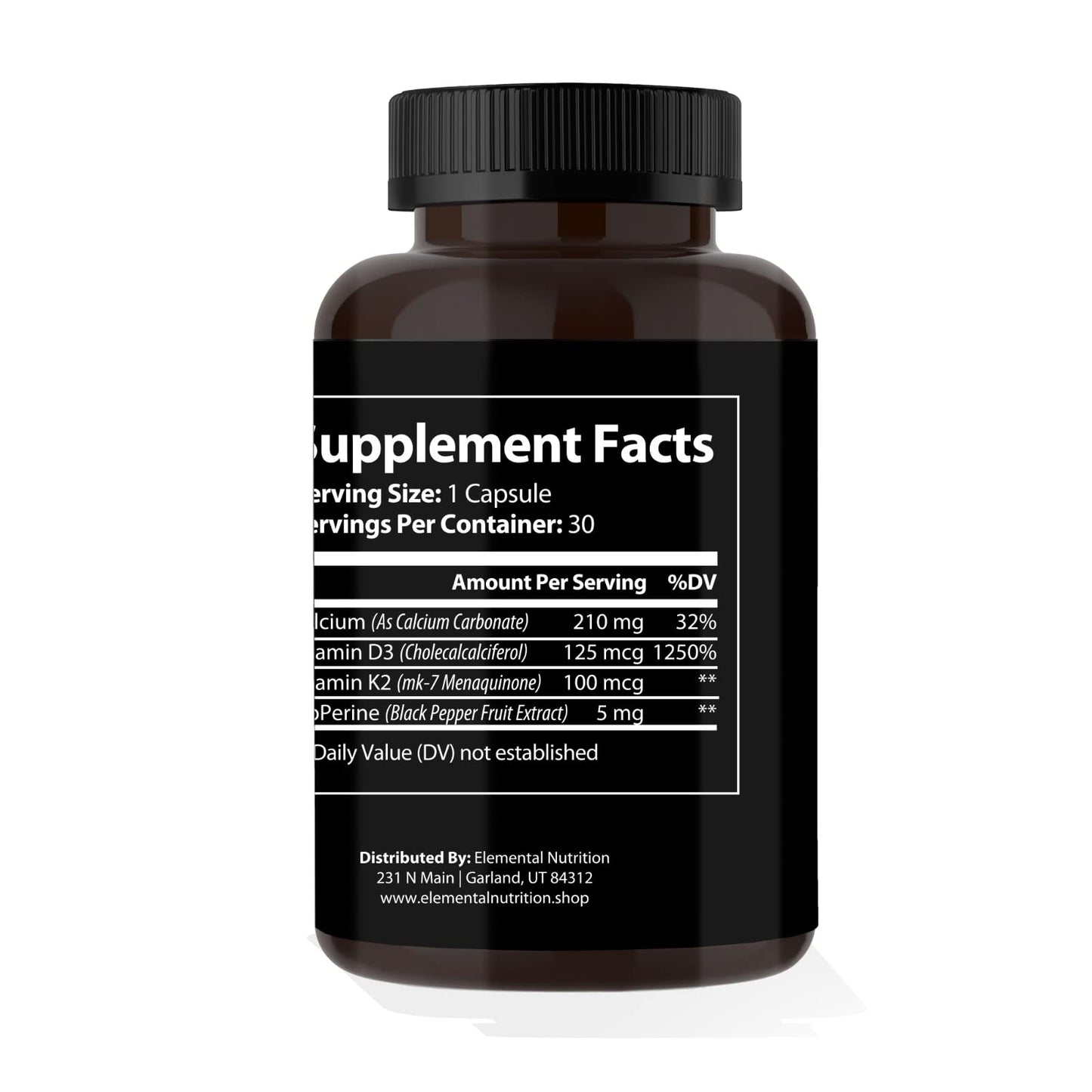 Elemental Nutrition Vitamin K2 with D3 Capsule, 30 Count