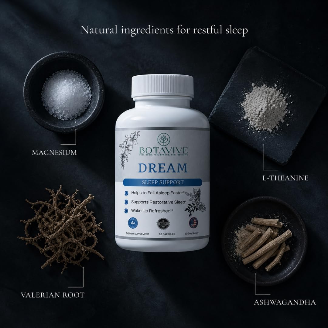 Botavive Dream Sleep Aid for Women, Menopause Sleep Support, 60 Capsules