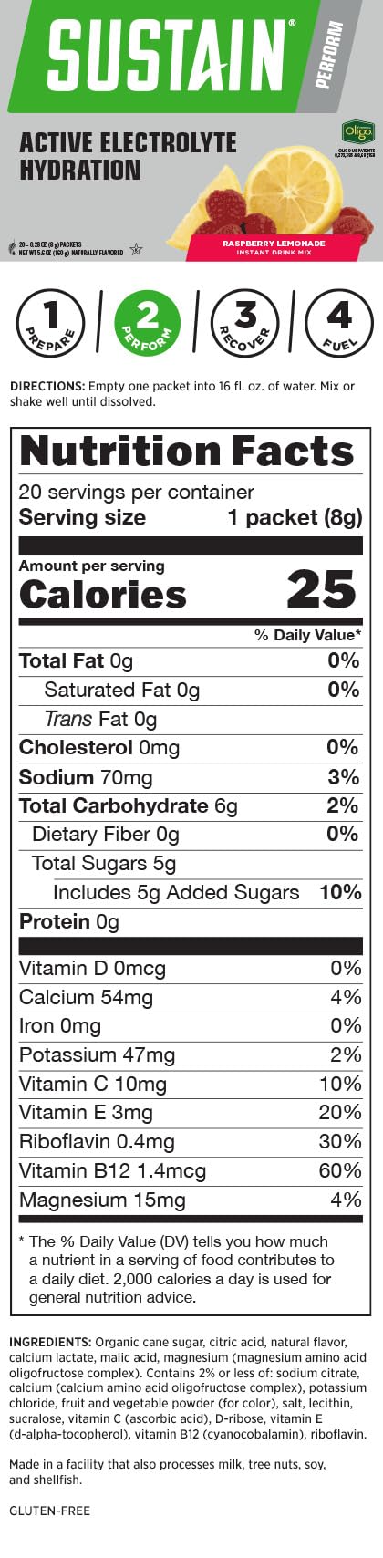 Sustain Sport Raspberry Lemonade Powder 5.8