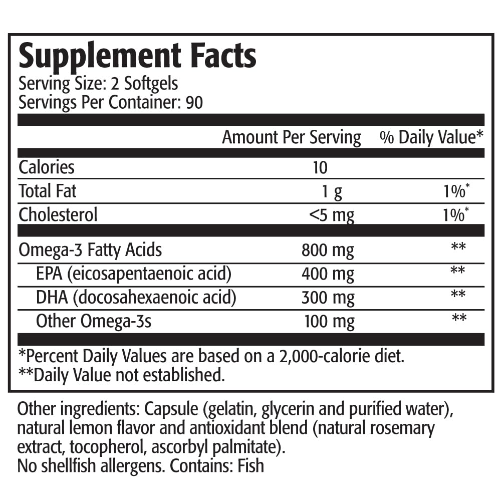 Res-Q 2500 TG Omega-3 Fish Oil Capsules, 180 Count