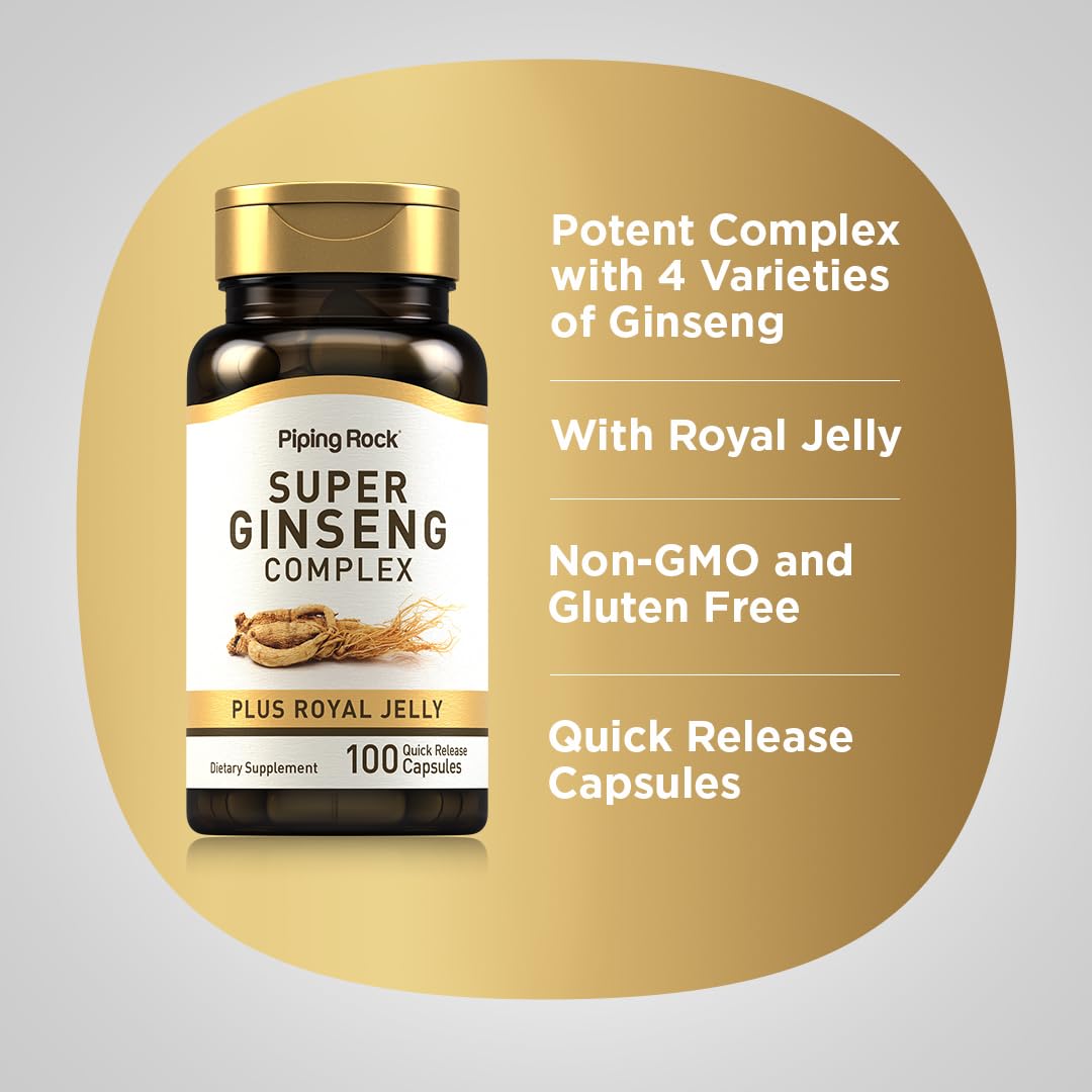 Piping Rock Ginseng Supplement Capsule 100 Count