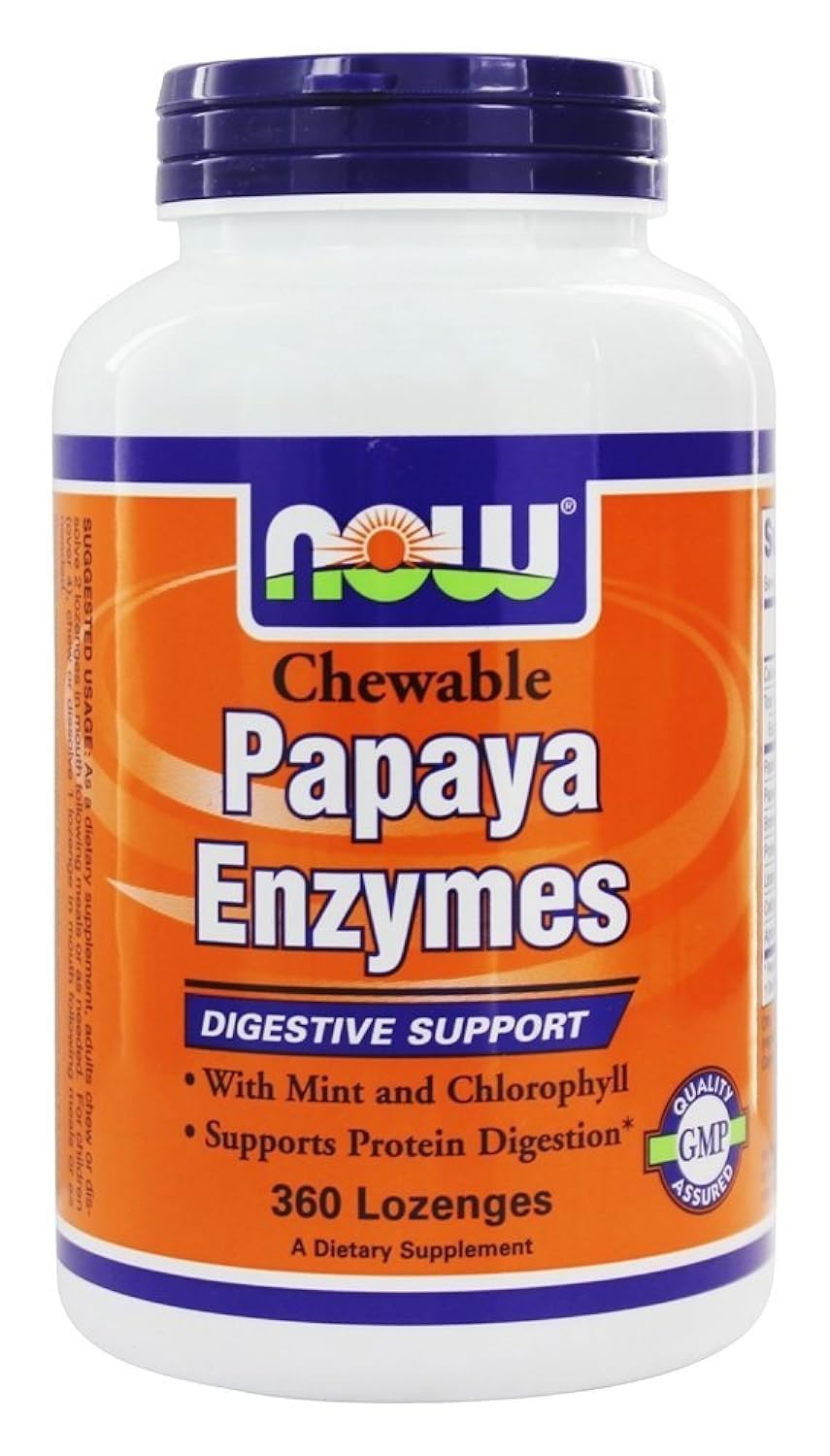 NOW Foods Papaya Enzymes Chewable 360 Lozenges
