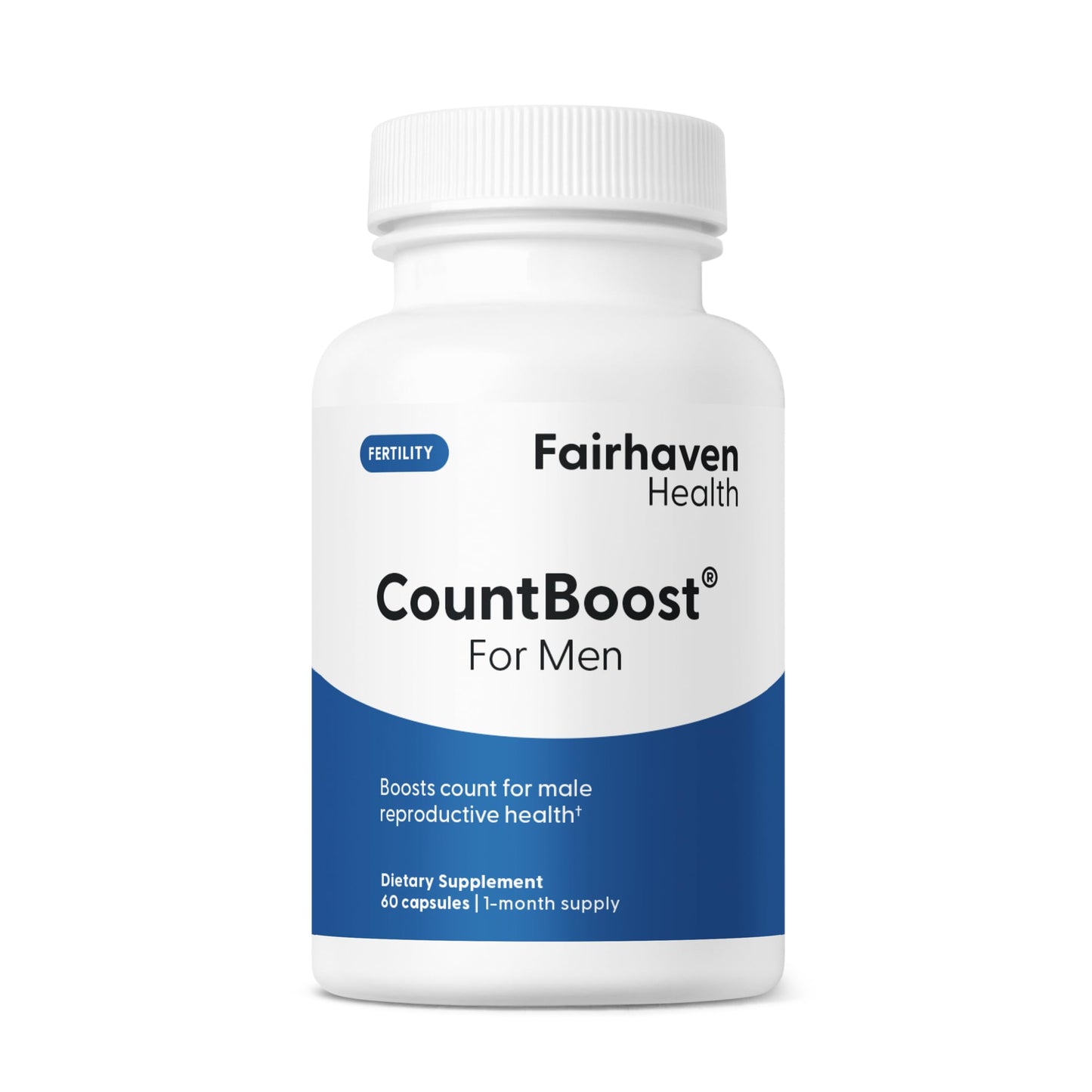 Fairhaven Health CountBoost for Men Optimal Count and Volume Male Fertility Supplement Capsules, 60 Capsules