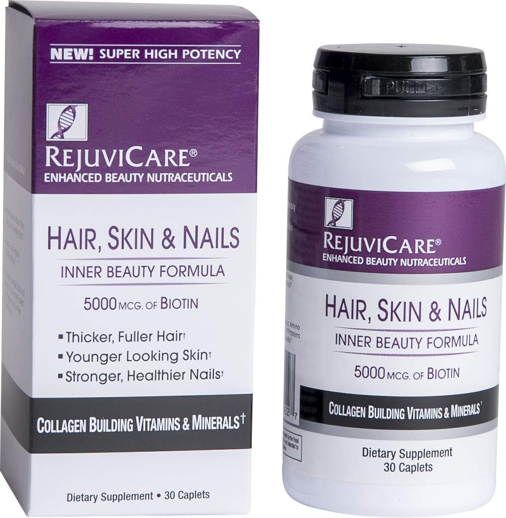 Rejuvicare Hair, Skin & Nails Beauty Formula with Biotin, Collagen Building Vitamins and Minerals Capsules 30