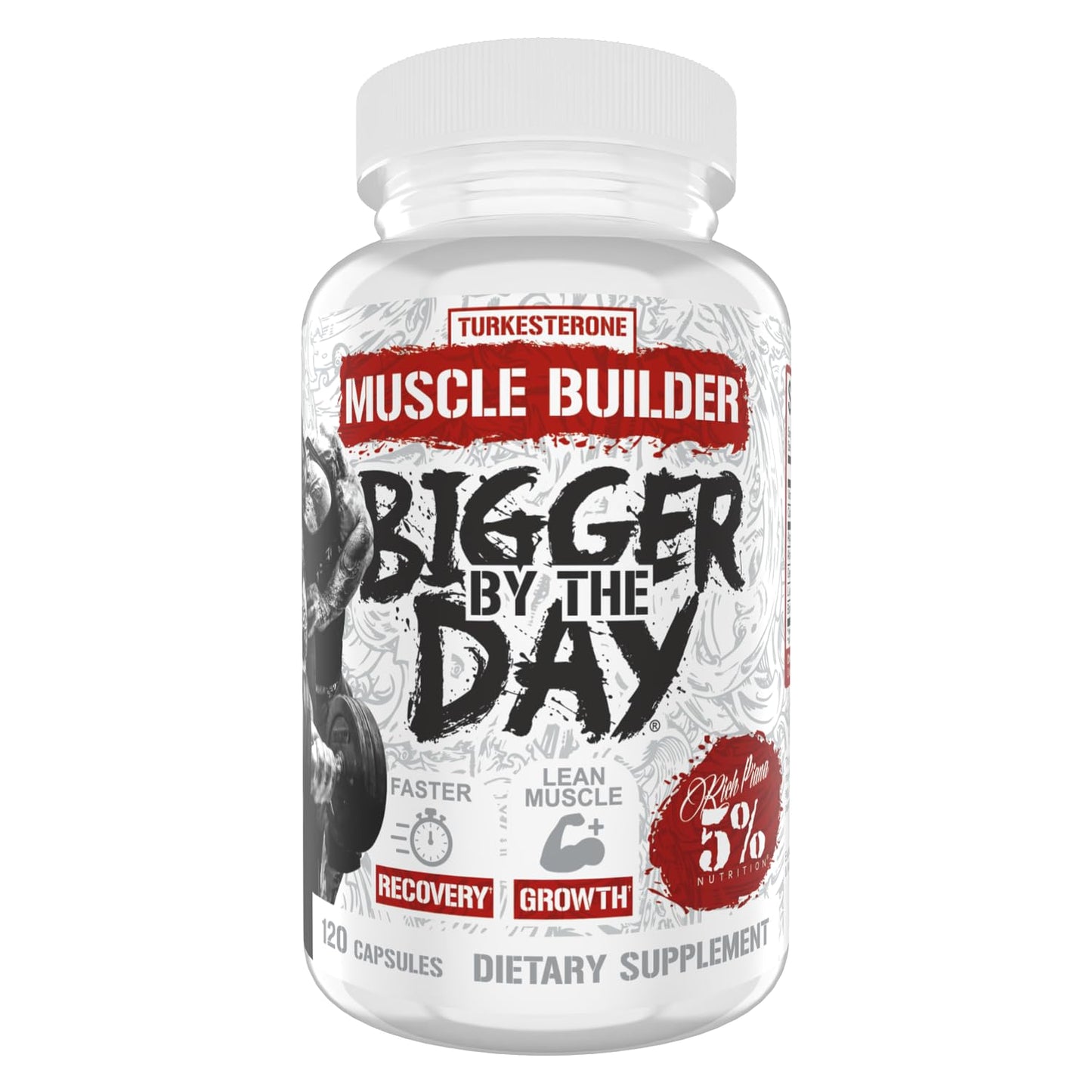 5% Nutrition Rich Piana BiggerByTheDay Anabolic Muscle Builder, Hardcore Mass Gainer Capsules 120
