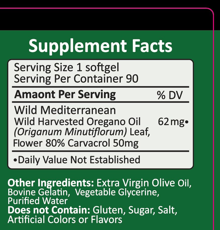 THE OREGANO COMPANY Oil of Oregano Softgels 90 Count