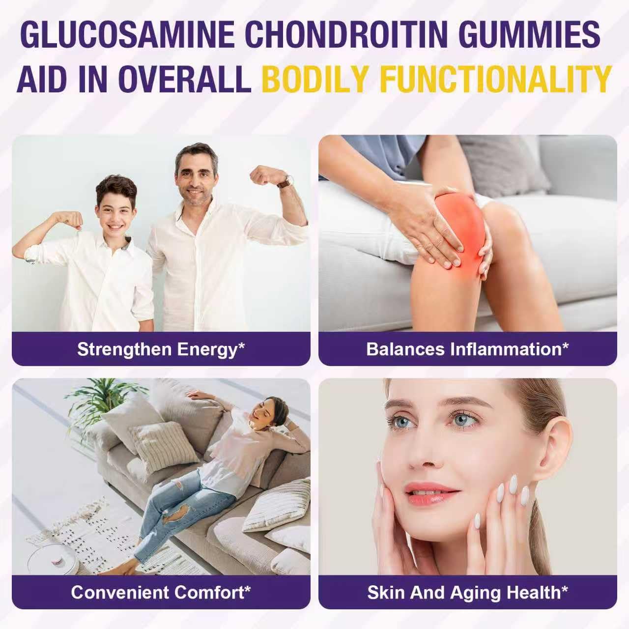 Uarkendos Glucosamine Chondroitin with MSM & Elderberry Gummies, 120 Count