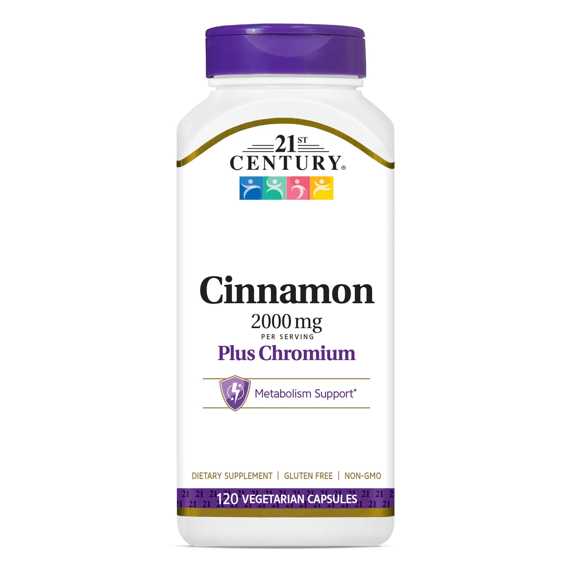 21st Century Cinnamon 2000 mg Plus Chromium Veggie Capsules, 360 Capsules