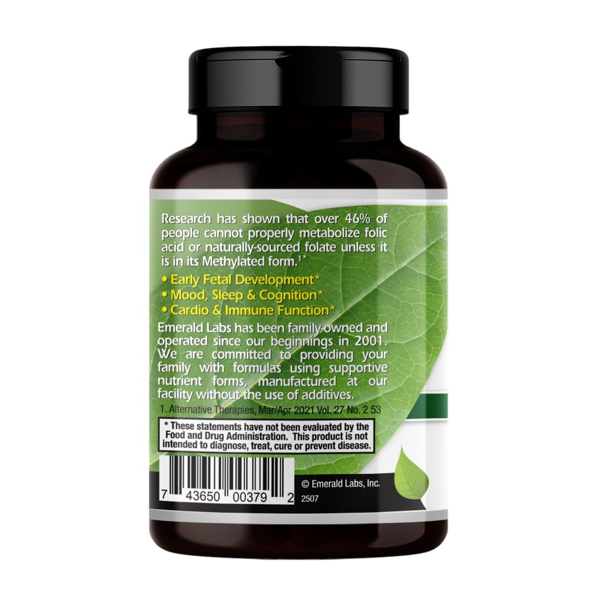 Emerald Labs Methyl Folate 800 mcg Capsule, 60 Capsules