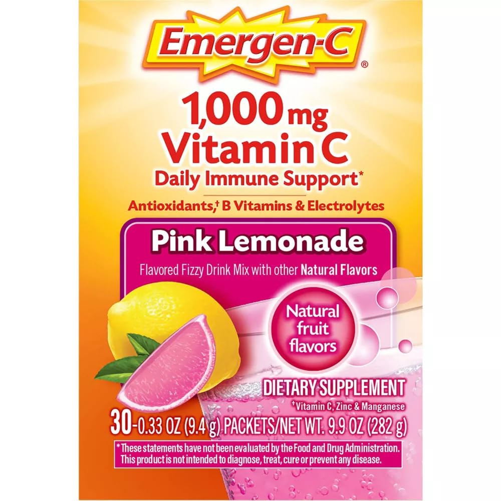 Alacer Emergen-C Pink Lemonade Tablet, 30 Packets