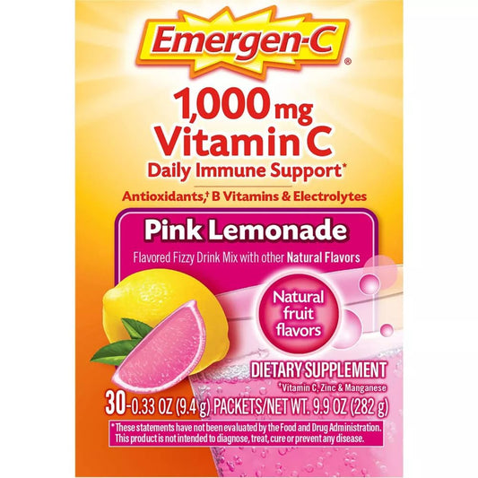 Alacer Emergen-C Pink Lemonade Tablet, 30 Packets