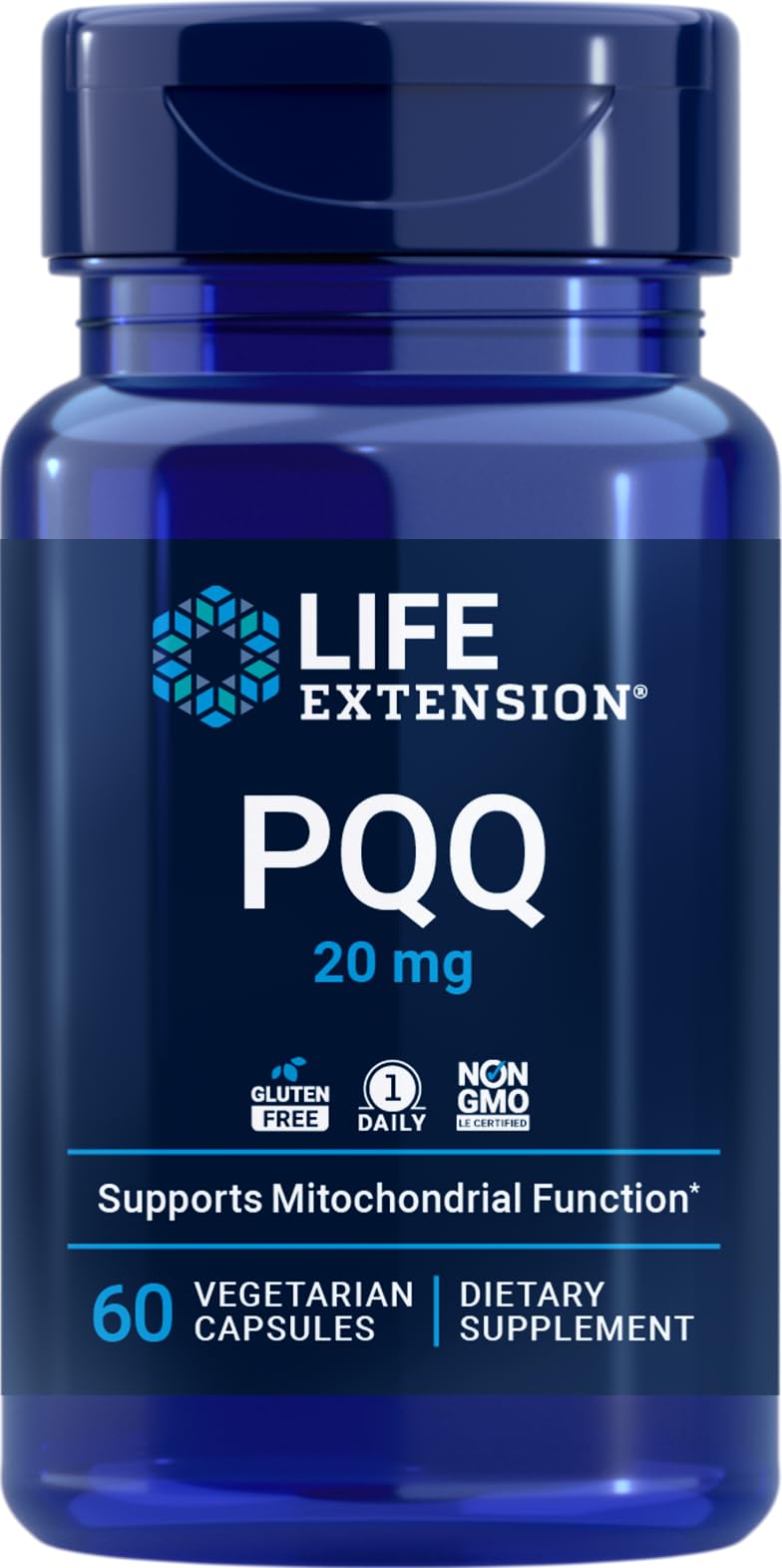 Life Extension PQQ (Pyrroloquinoline Quinone) 20 mg Vegetarian Capsules, 60 Count