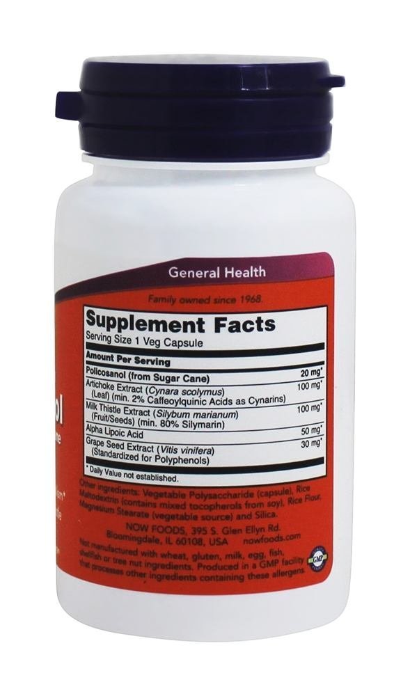 NOW Foods Policosanol 20 mg Capsules, 90 Count