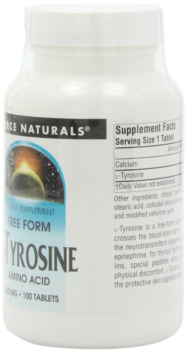 Source Naturals L-Tyrosine 500mg Free Form Amino Acid Tablets, 300 Tablets