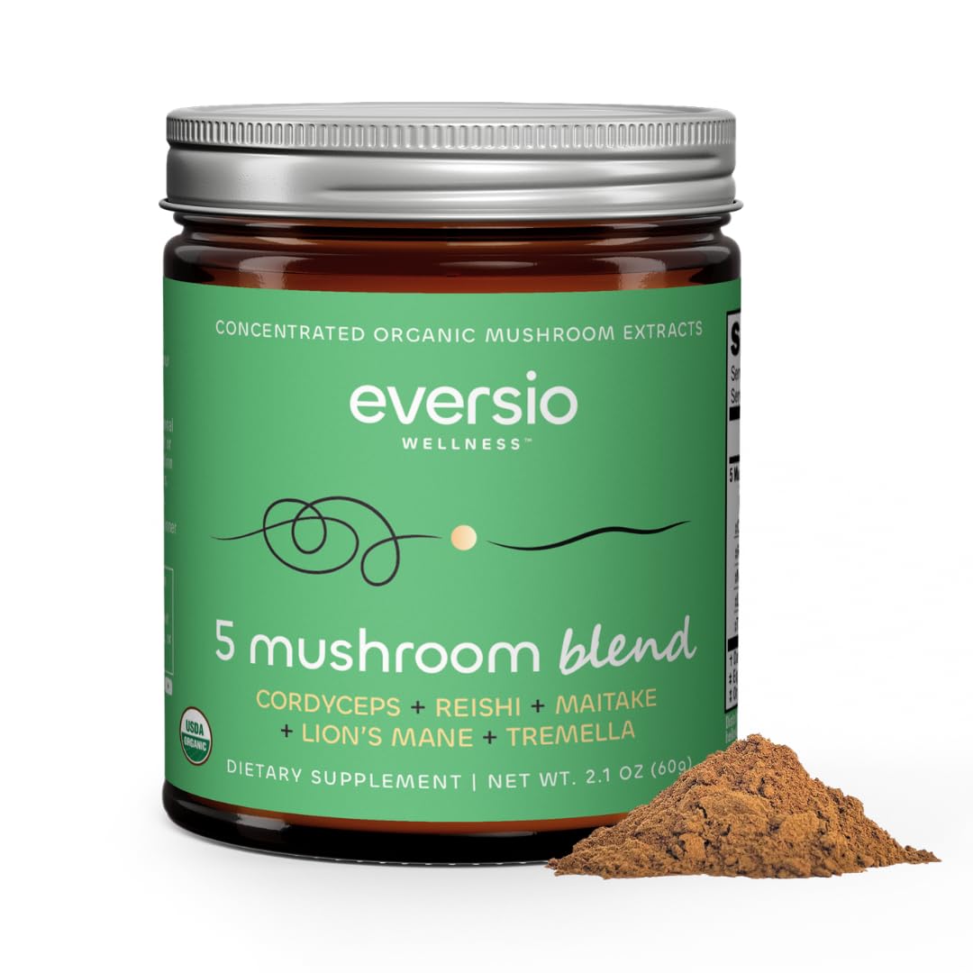 Eversio Wellness Organic 5 Mushroom Blend Powder, 60 Servings