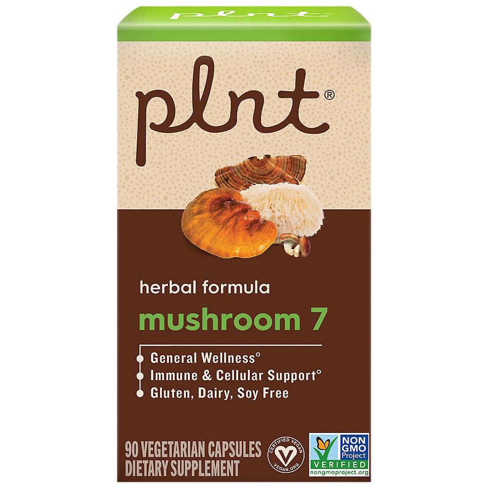 plnt Mushroom 7a Herbal Formula Promotes General Wellness, 90 Vegetarian Capsules