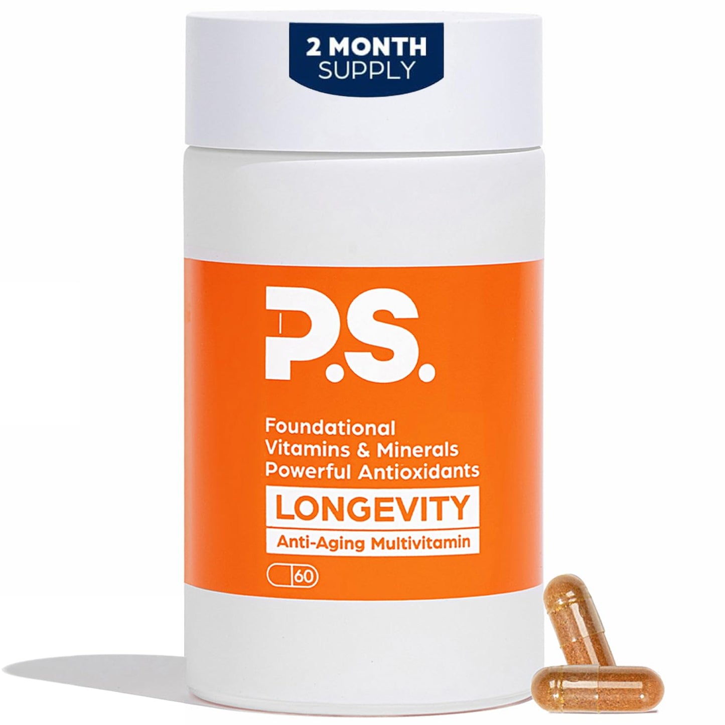 PS Methylated Multivitamin for Men and Women with B Vitamins, Nicotinamide Riboside, CoQ10, Resveratrol, ALA - Antioxidant Defense for Modern Life, 60 Capsules