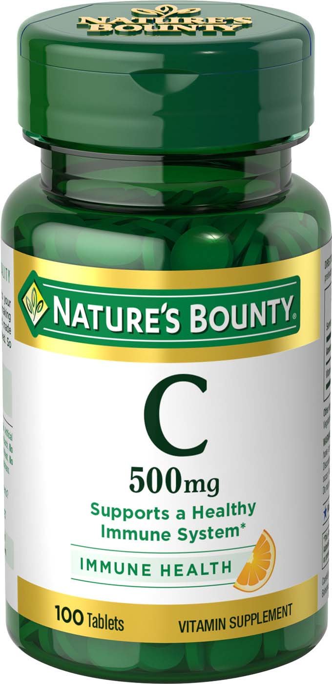Nature's Bounty Vitamin C 500 mg Tablets, 100 Count