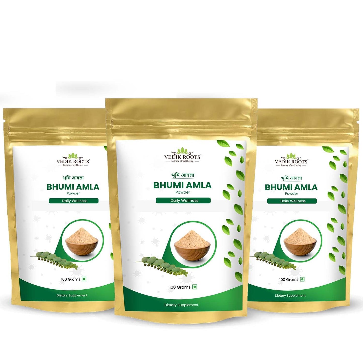 VEDIKROOTS Bhumi Amla Powder (Phyllanthus Niruri) 10.58 oz total