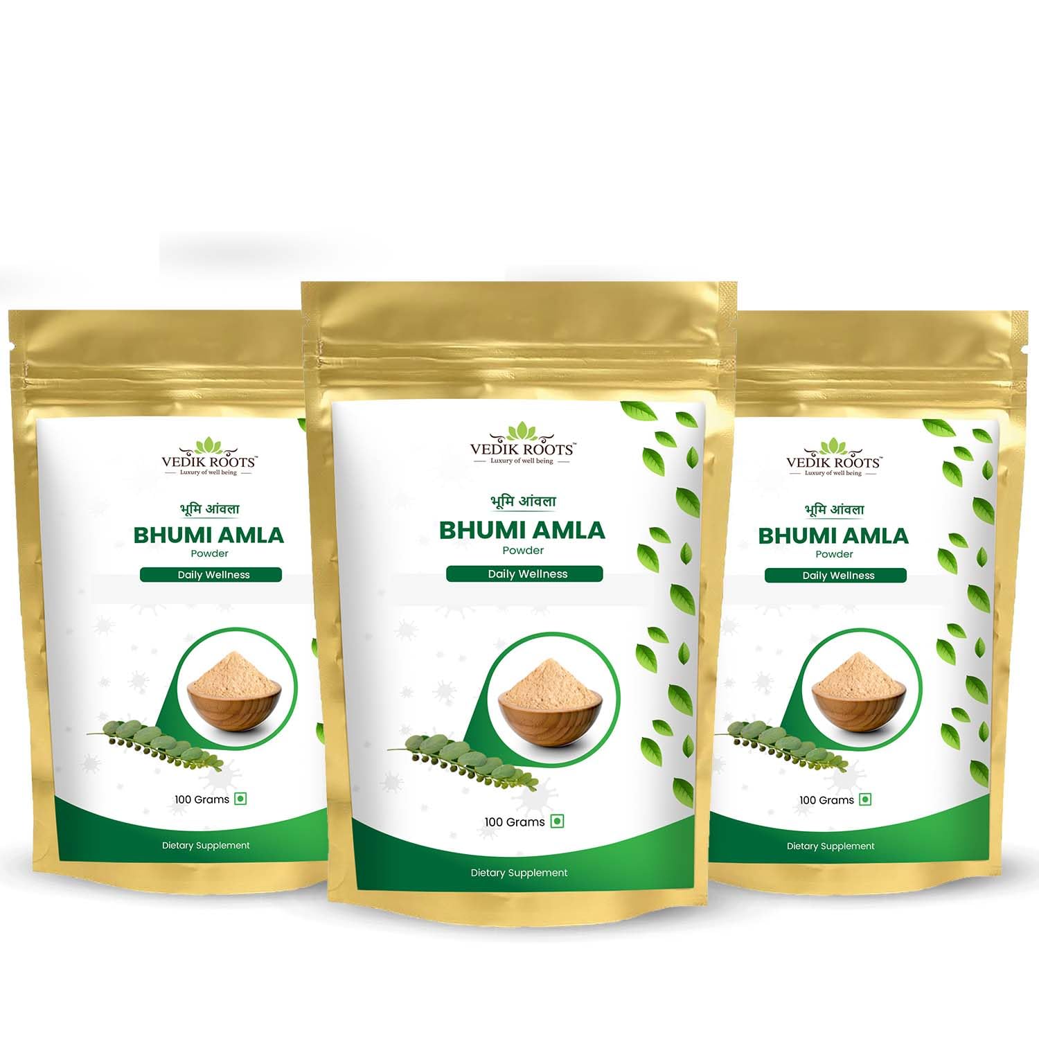 VEDIKROOTS Bhumi Amla Powder (Phyllanthus Niruri) 10.58 oz total