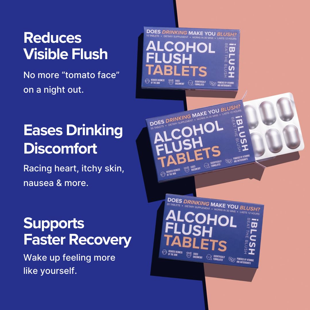 iBLUSH Alcohol Flush Capsules 30 Count