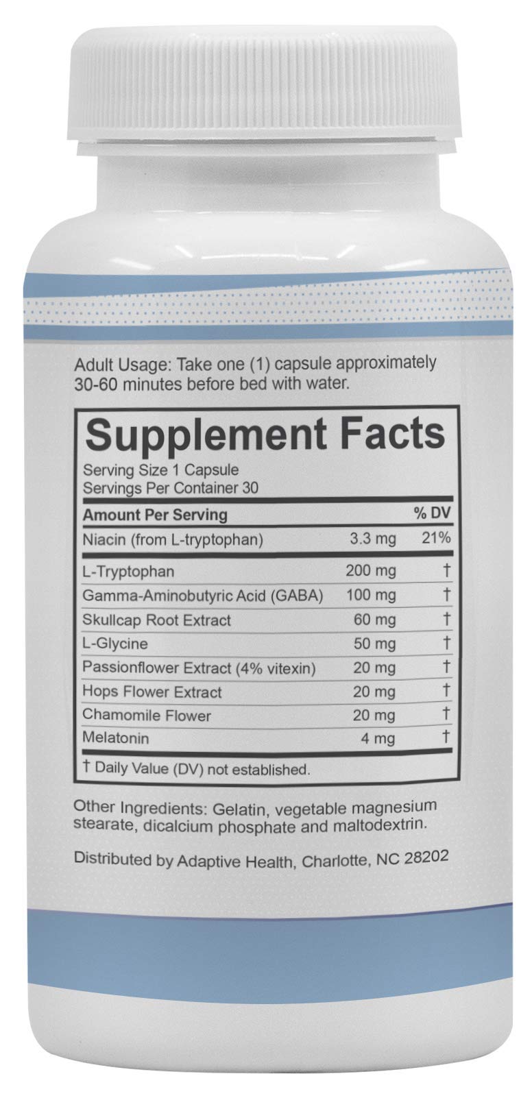 Luminite Sleep Support Capsule Nighttime Sleep Aid Supplement L-Tryptophan, Melatonin, Chamomile, Non-Habit Forming — 60 Capsules