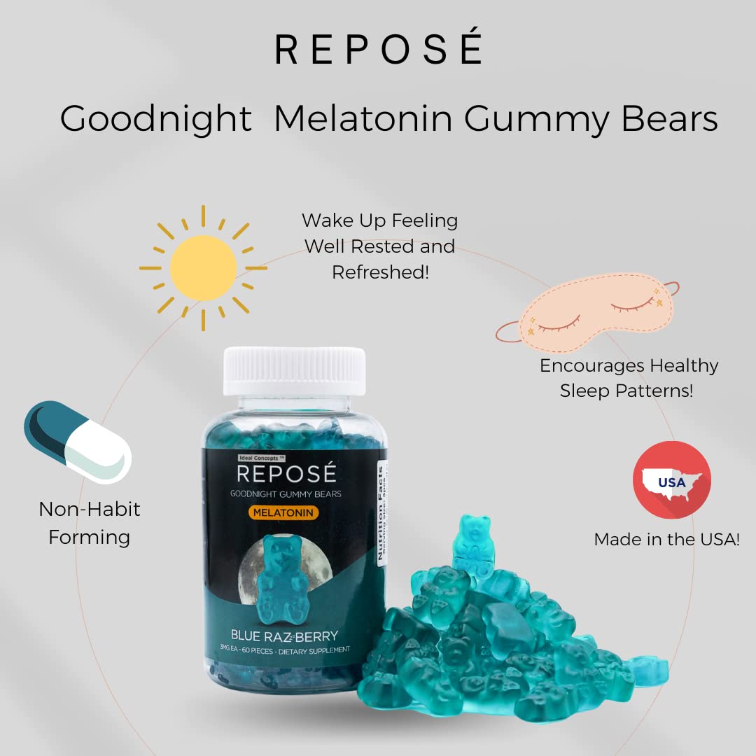 IDEAL CONCEPTS Reposé Goodnight Melatonin Gummies 3mg Per Serving - 60 Gummies