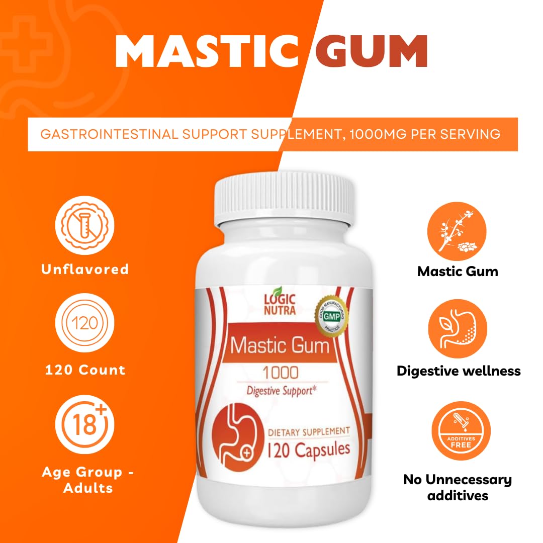 Logic Nutra Mastic Gum Capsules, 120 Capsules
