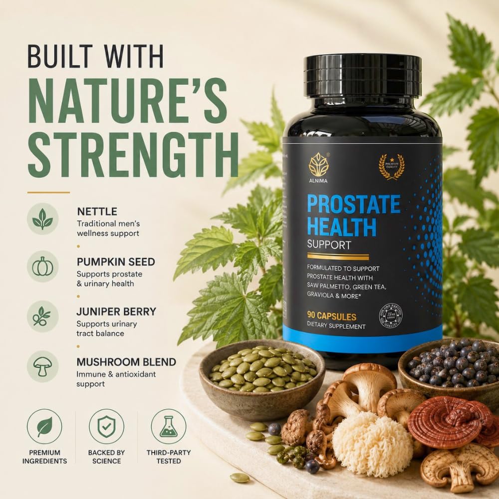 ALNIMA Prostate Support for Men Saw Palmetto, Zinc & Selenium Formula - 90 Capsules