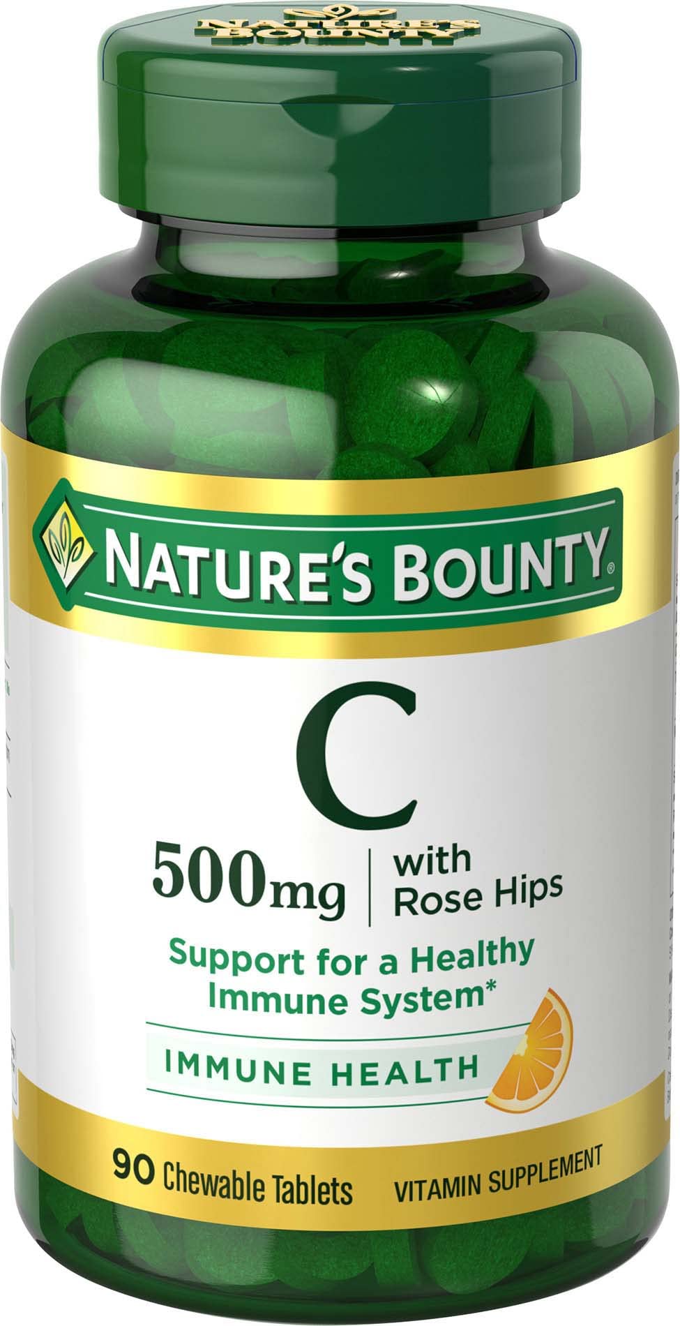 Nature's Bounty Vitamin C 500 mg with Rose Hips Chewable Tablets 180